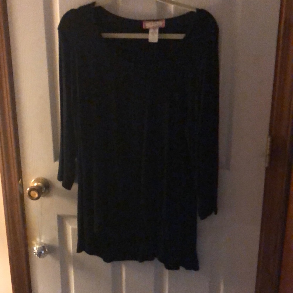 Black top with scoop neck